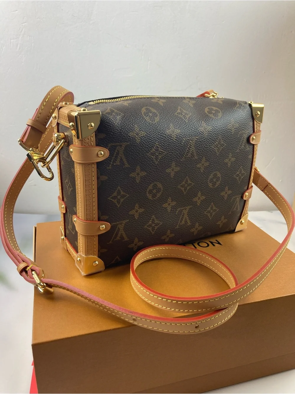 Louis Vuitton Monogram Petite Trunk Crossbody in Brown
